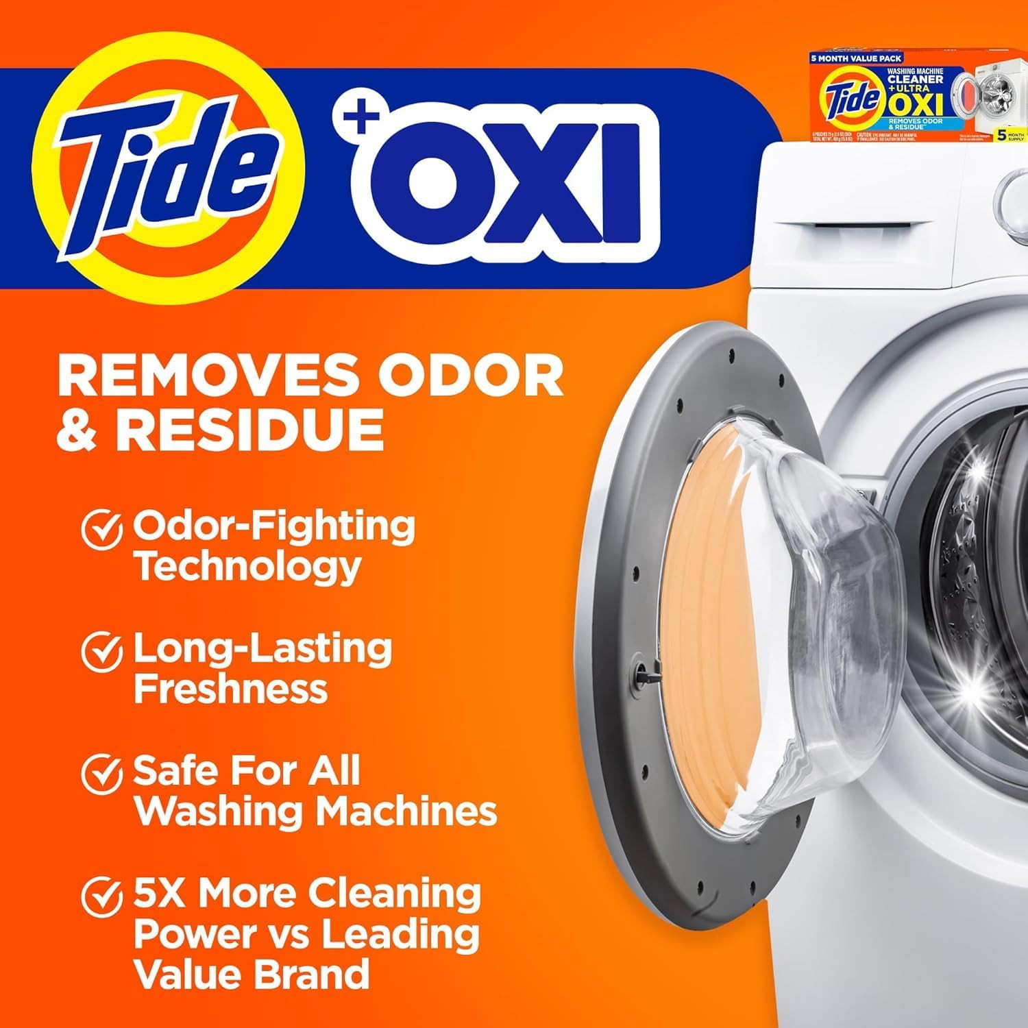 Washing Machine Cleaner by Tide, Washer Machine Cleaner with Oxi for Front and T gallery