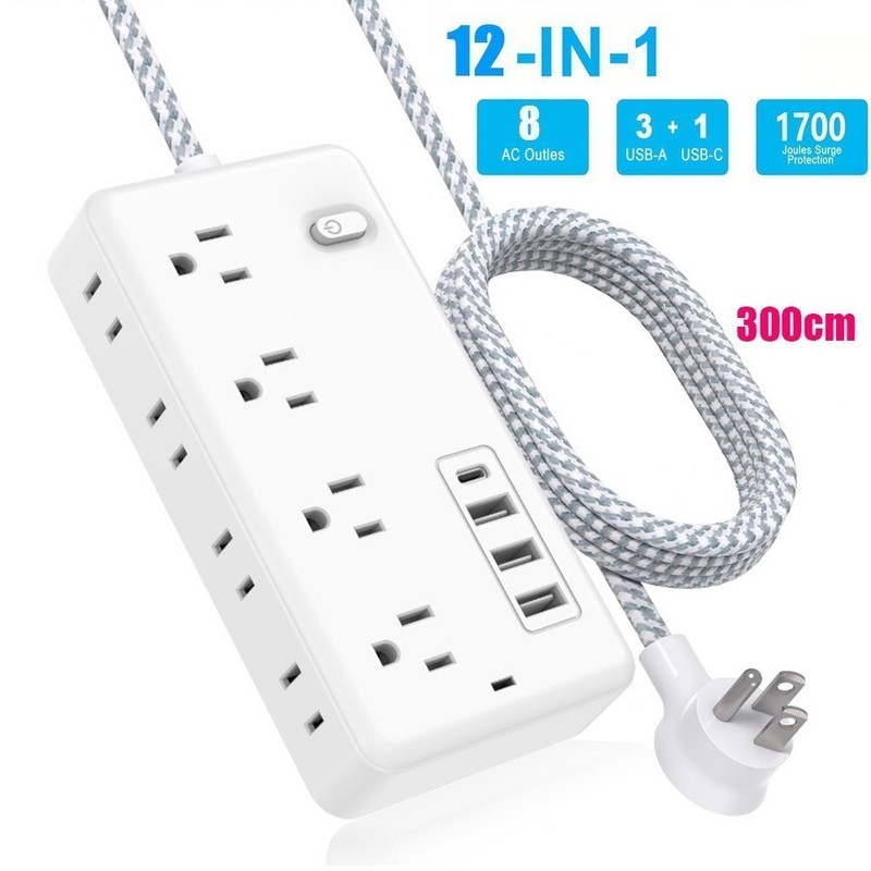 Wall Mountable USB Surge Protector Power Strip with USB Ports 6/8 Outlet Plugs gallery