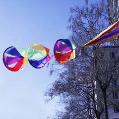 62″ Rainbow Wind Spinner Windsock Kite Tail Colorful for Garden Yard Outdoor Kid
