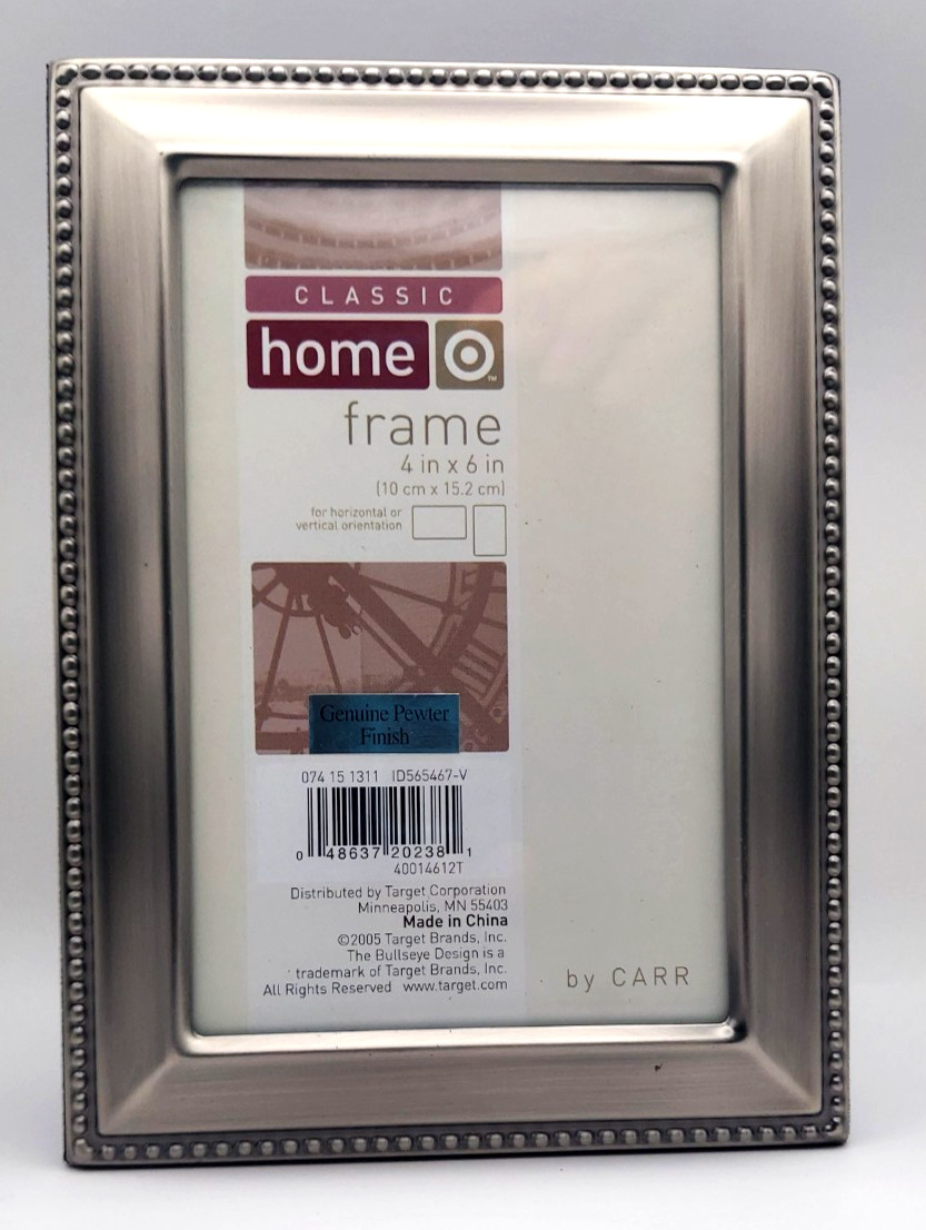 Classic Home 4x6 Pewter Finish Beaded Modern Photo Frame Portrait or Landscape gallery