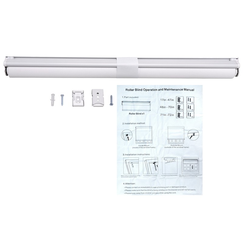 44"x72" Cordless Light Through Roller Shades Window Blinds Waterproof Insulated gallery