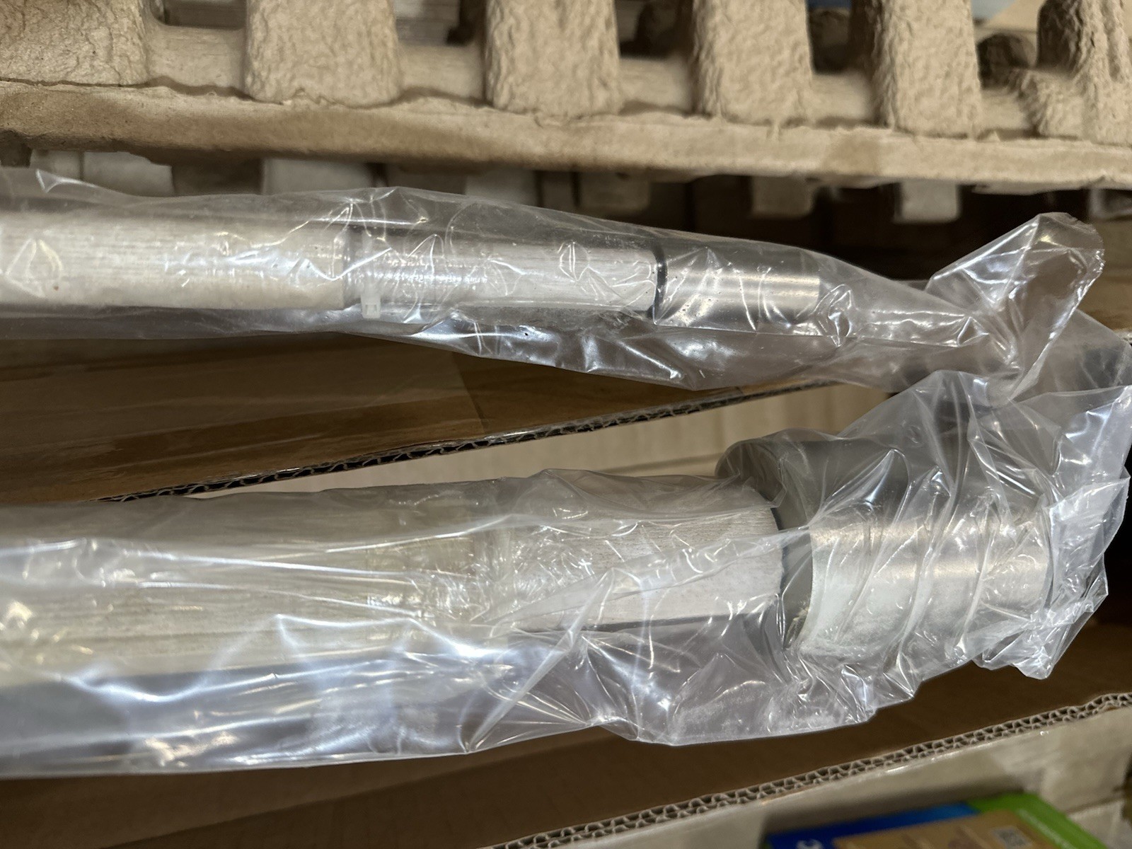 West Elm Mid Century DOUBLE curtain rod nickel white washed 28-48" gallery