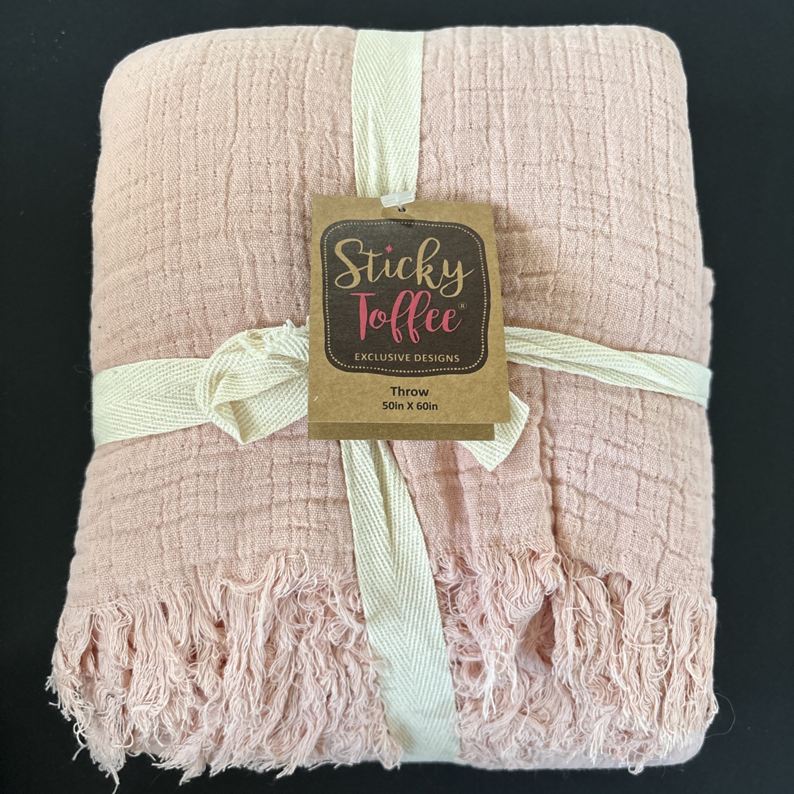 100% Cotton Muslin Throw Blanket 50” X 60” - Pink gallery