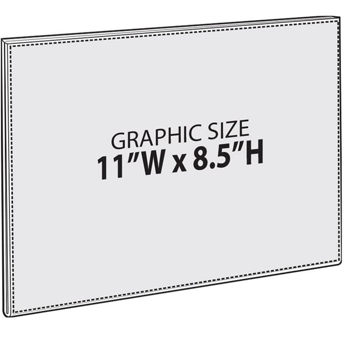 Self Adhesive Clear Acrylic Wall Sign Holder Frame 11" W x 8.5" H - 10 Pack Azar gallery