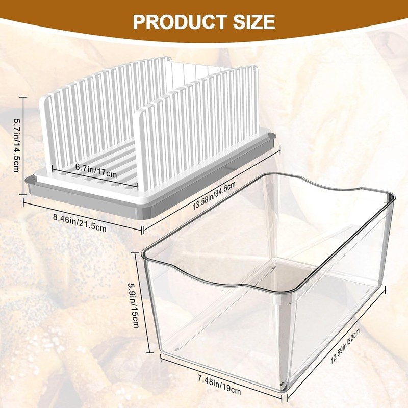 Effortless Bread Slicing: Adjustable Width Slicer with Crumb Tray & Storage Box gallery