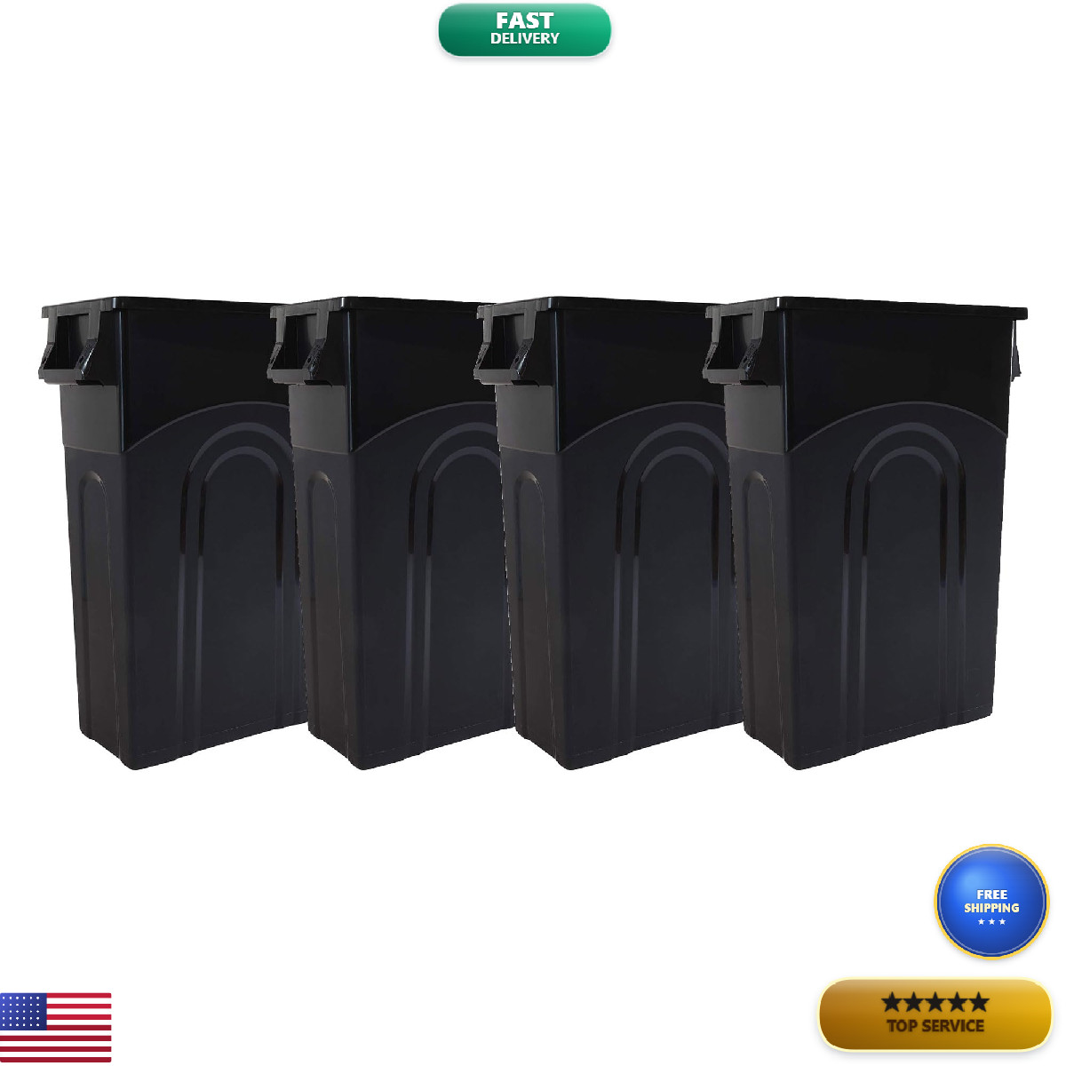 United Solutions Highboy Waste Container 23 Gallon Space Saving Slim Profile gallery