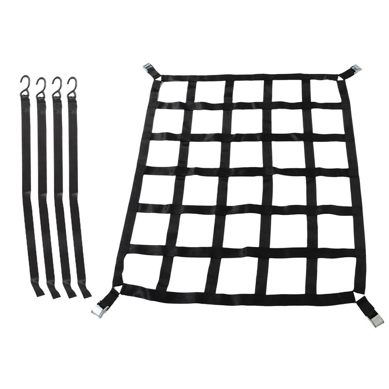Heavy Duty polyester Cargo Net Webbing w/ Cam Buckles For Truck 50"x42" 1100LBS gallery