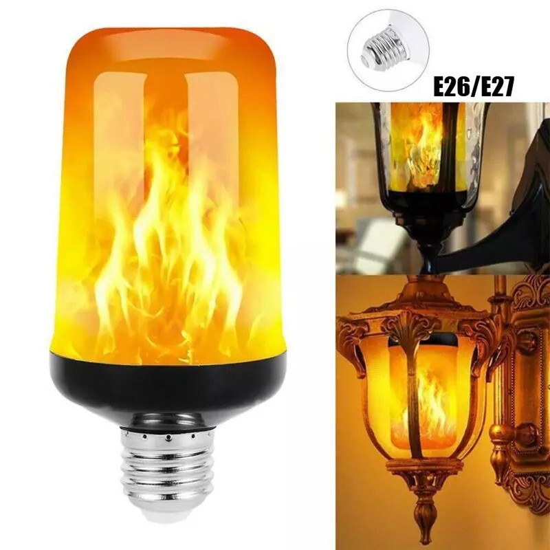 4 Modes E26 / E27 / B22 LED Fire Flicker Flame Light Simulated Burning Lamp Bulb gallery