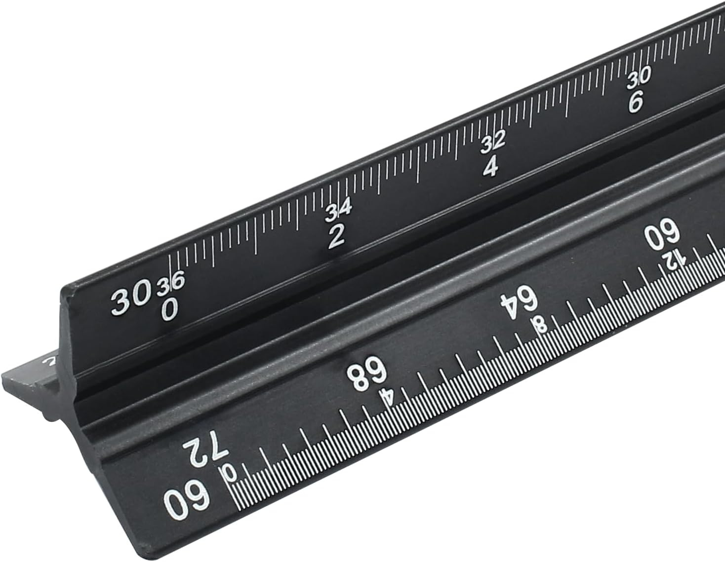 12" Metal Engineer Scale Ruler Triangular Drafting Tool 6 Scales Aluminum gallery