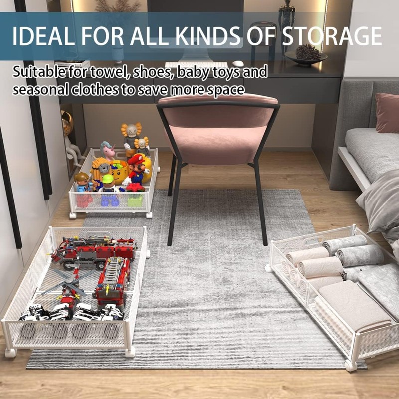 Under Bed Storage Containers With Wheels For Clothes, Blankets And Shoes,Bedding gallery