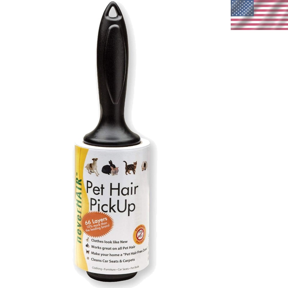 Compact Never-Hair Roller for Quick and Easy Pet Hair Cleanup - Safe & Effective