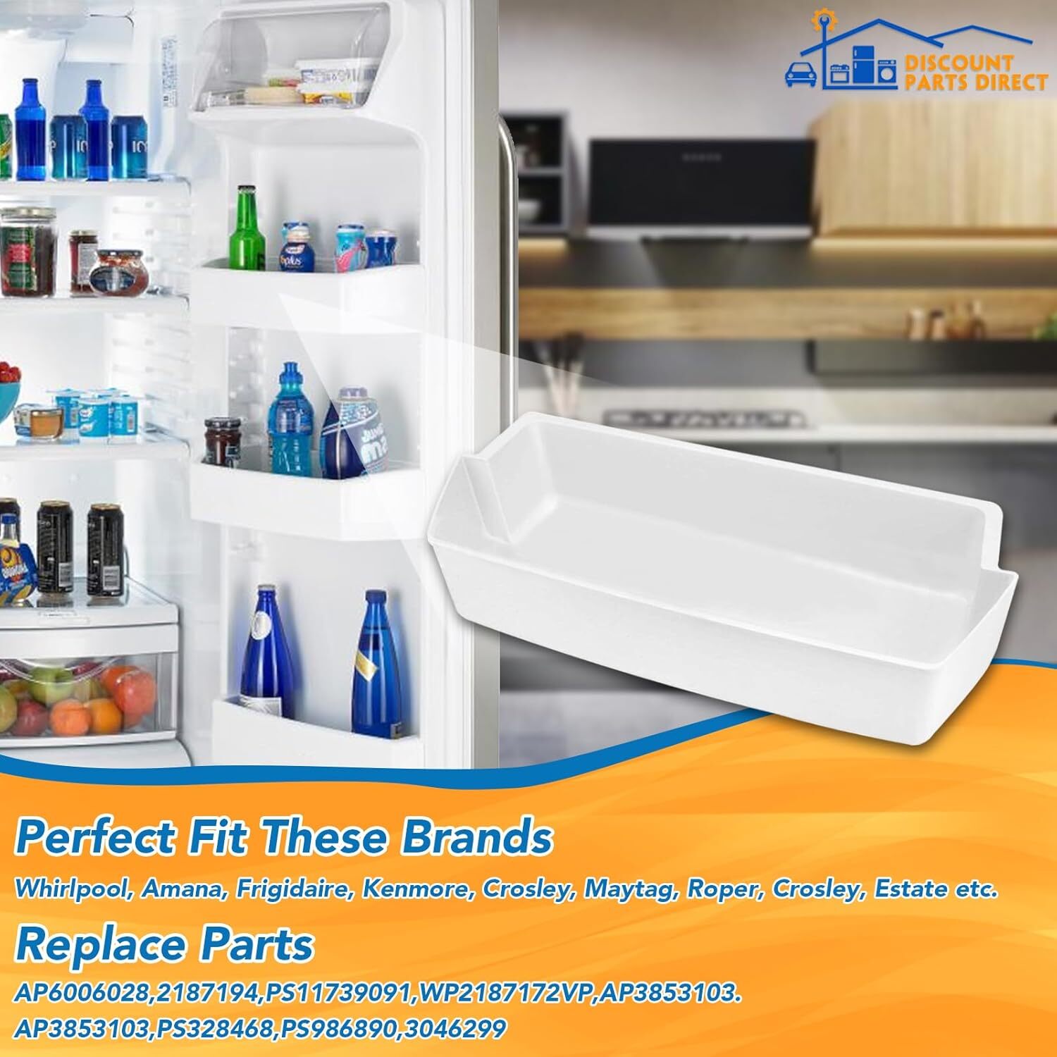 WP2187172 Replacement Whirlpool/Kenmore Refrigerator Door Bin - WHITE- 2187172 gallery