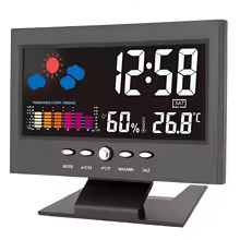 LED Digital Alarm Clock Snooze Calendar Thermometer Hygrometer Weather Display gallery