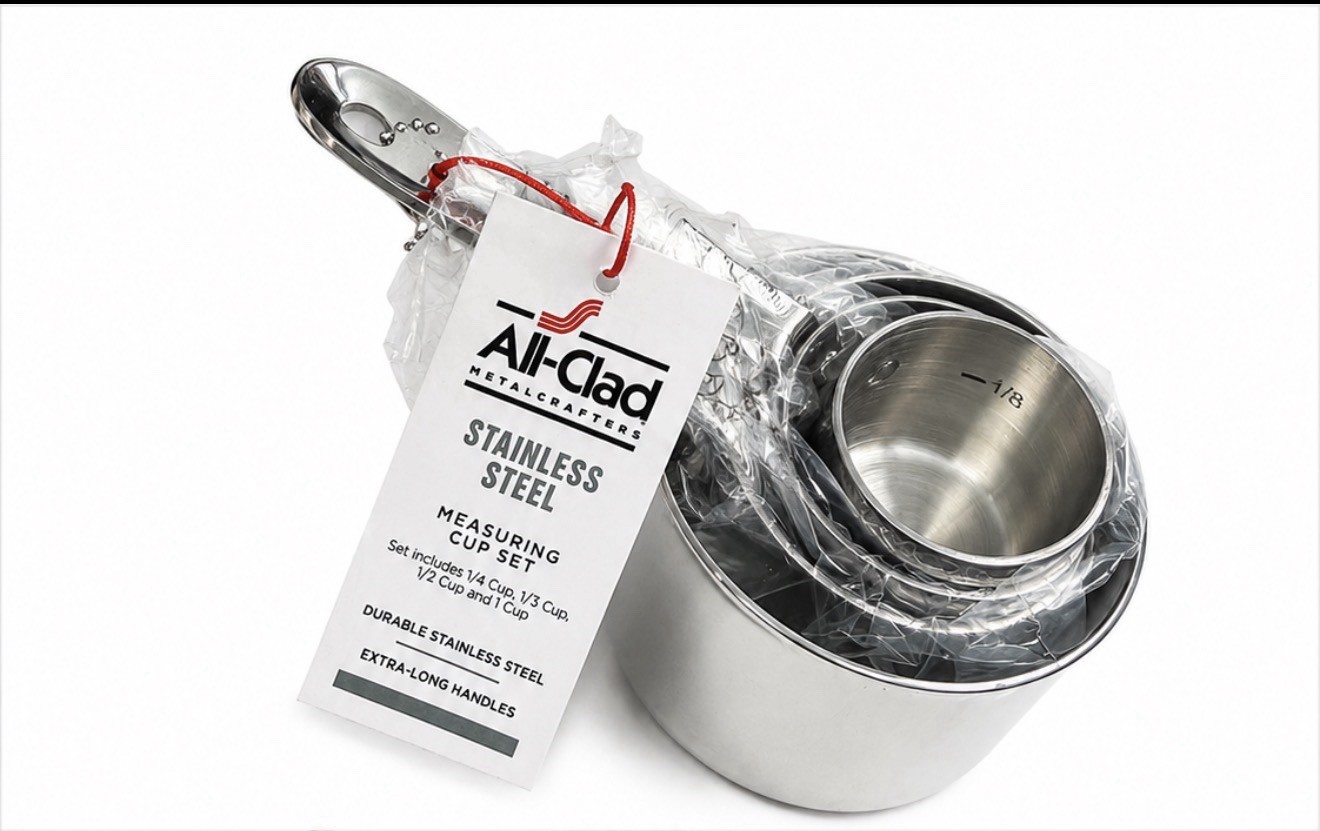 All-Clad Stainless Steel Measuring Cups Set 4 Nesting, Silver, 1/4-1 Cup gallery