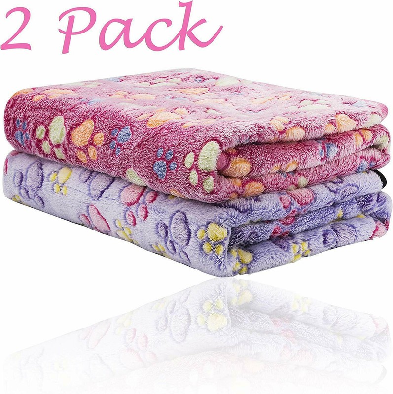 2 Pack Small Dog Blanket Super Soft Warm Pet Cover Puppy Fleece Flannel Blanket gallery