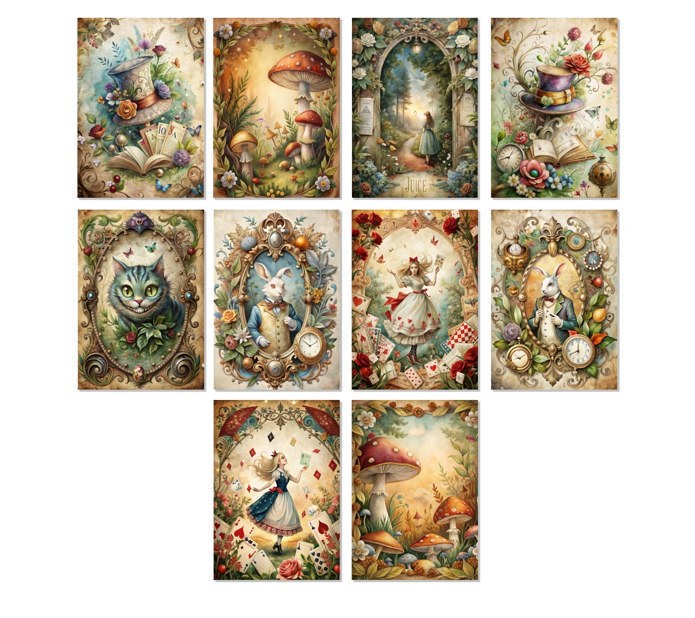10 Alice in Wonderland All Occasion Note Cards Blank Greeting Cards Envelopes gallery