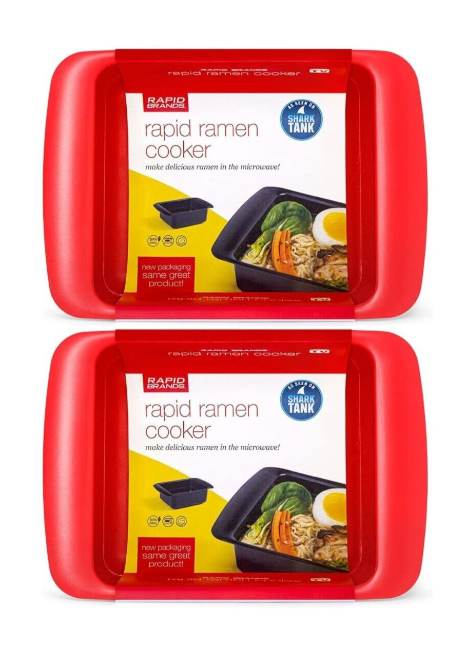 2 Pack Rapid Ramen Cooker Microwave Ramen 3 Minutes BPA Free Dishwasher Safe Red gallery