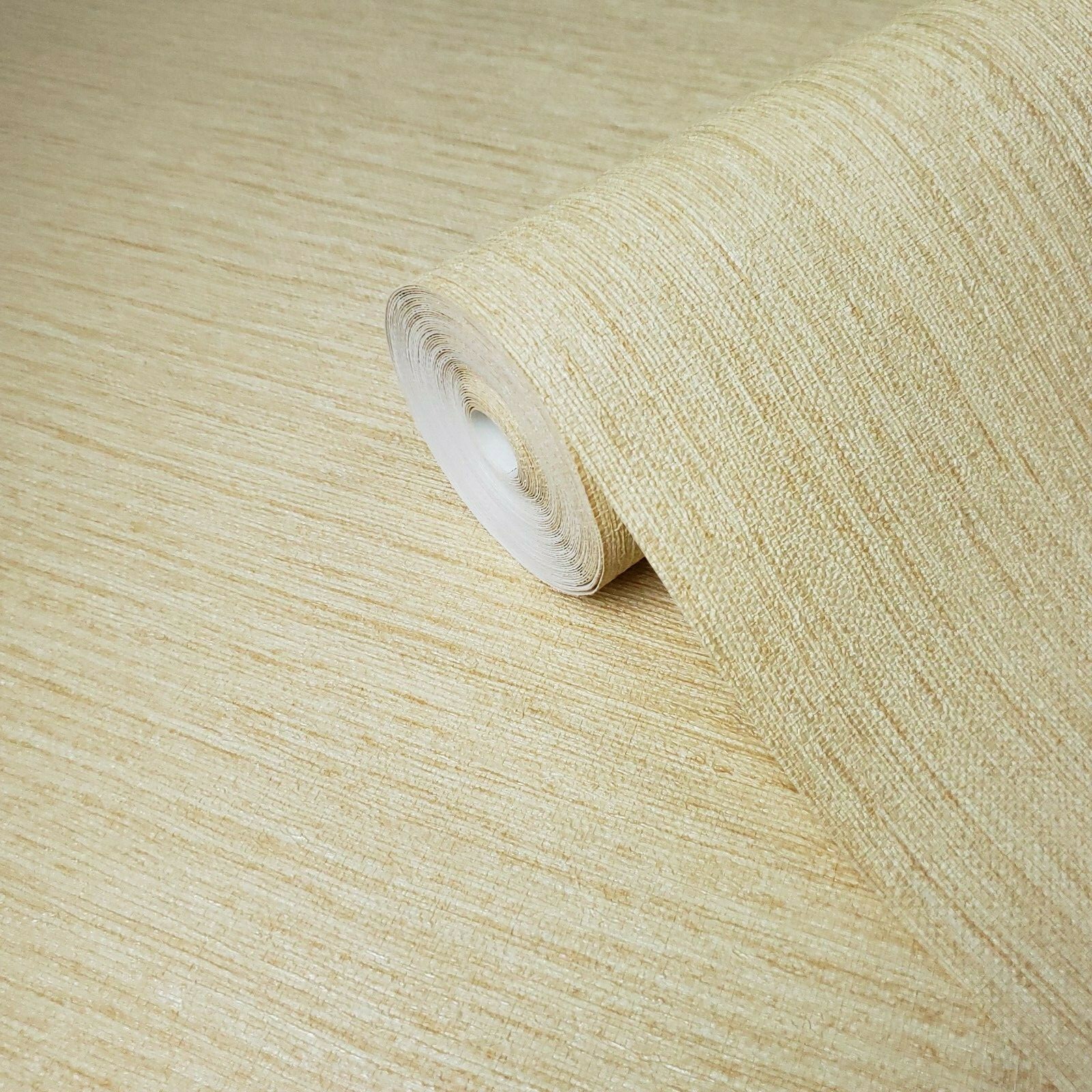Yellow Orange Faux Grasscloth lines wallpaper Textured plain wallcoverings rolls gallery