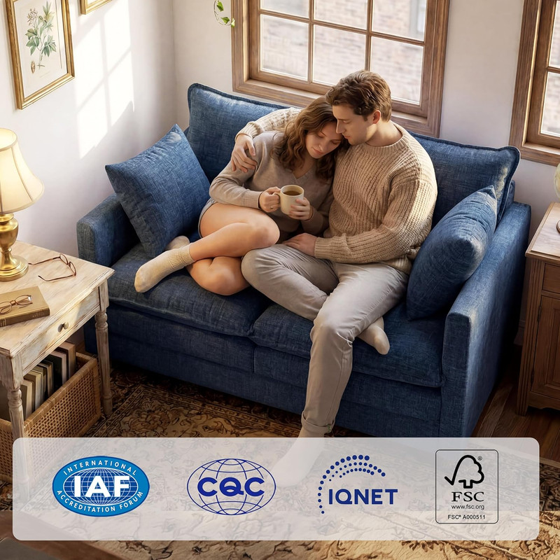 Loveseat Sofa with Cloud 3-Layer Cushion & 27" Deep Seat, Modern Small Couch wit gallery