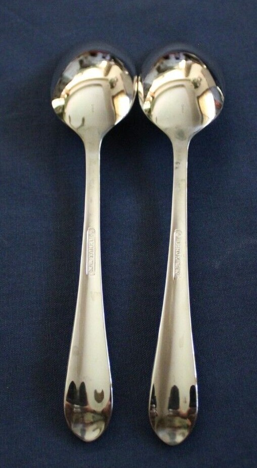Lenox Stainless BUTTERFLY MEADOW Set of 2 Soup Spoons 7 1/8" Used China 18/10 gallery