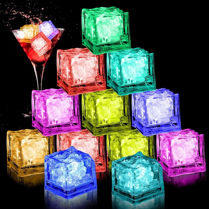 12PCS Waterproof LED Glow Light Up Ice Cubes for Party Rave club Wedding gallery