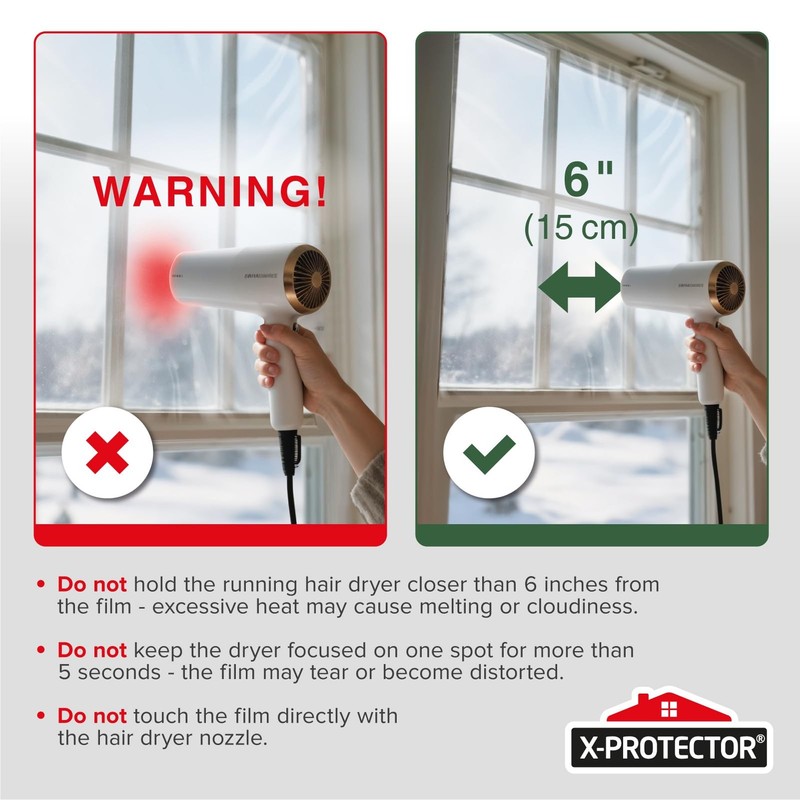 X-Protector Window Insulation for Winter - 42in x 62in (9 Pack), Transparent gallery