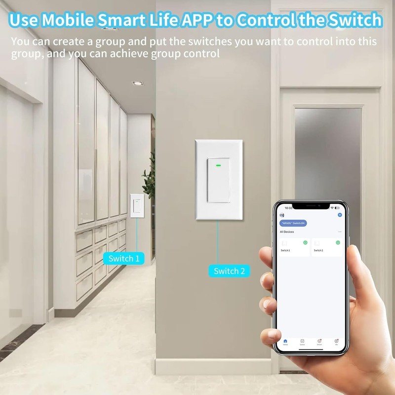 USED Smart Wi-Fi Light Switch Work Alexa Google Home Smart Life App gallery