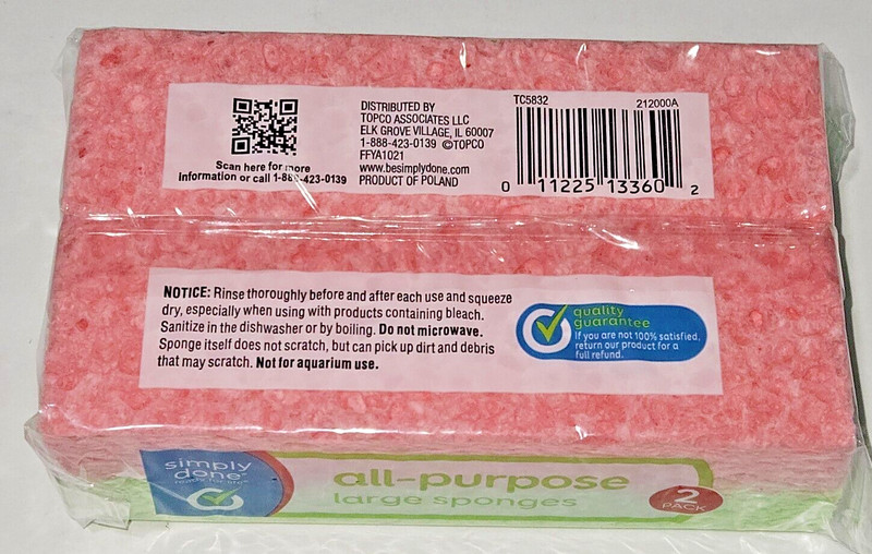 Sponge All Purpose Large 2 Pack 6in X 3.6 in X .9 By Simply Done Like Ocelo gallery