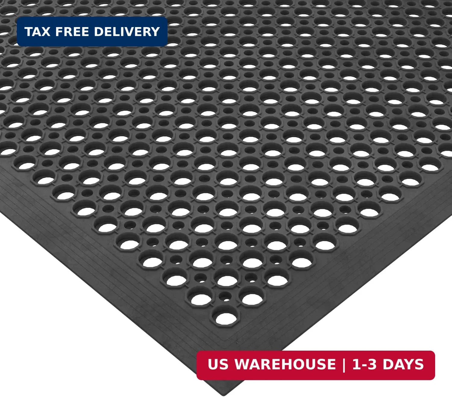 Ottomanson Heavy Duty Rubber Floor Mat - Non-Slip, Waterproof, Easy to Clean - A gallery
