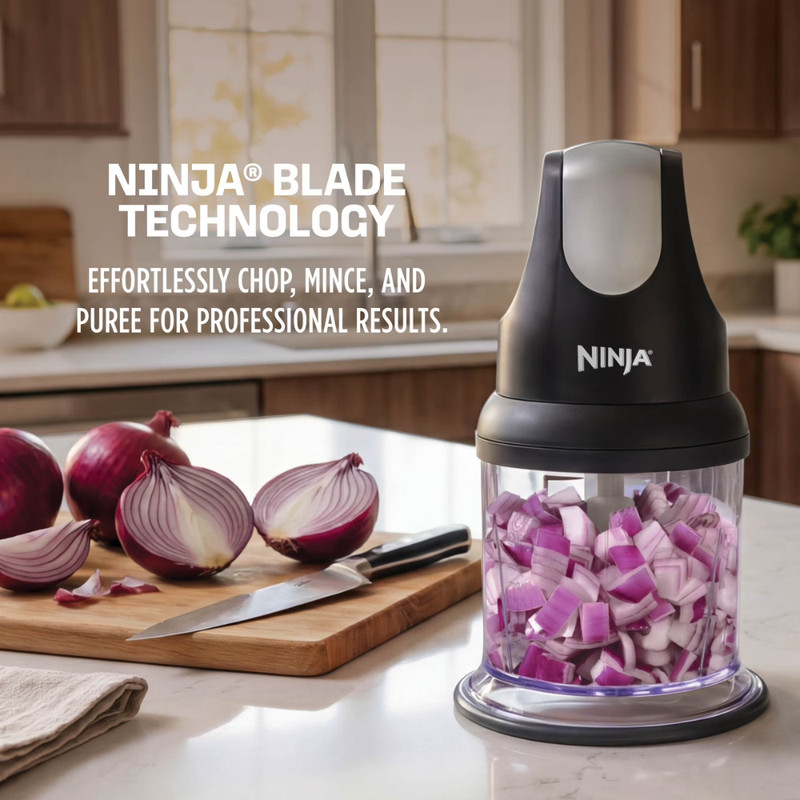 Ninja Express Chop Food Processor, 2-Cup Mini Chopper Blender Mincer, Gray NJ100 gallery