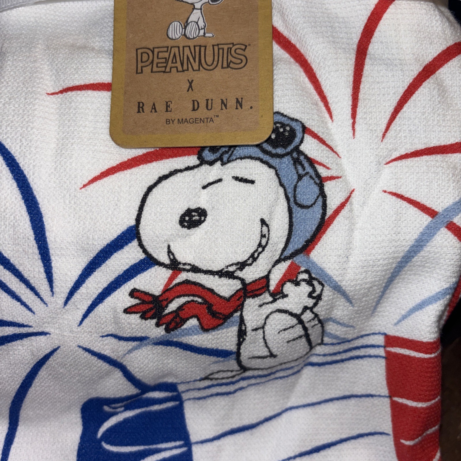 Peanuts New Rae Dunn 2025 Snoopy 4th Of July Kitchen Towel Set 18 x 28in gallery