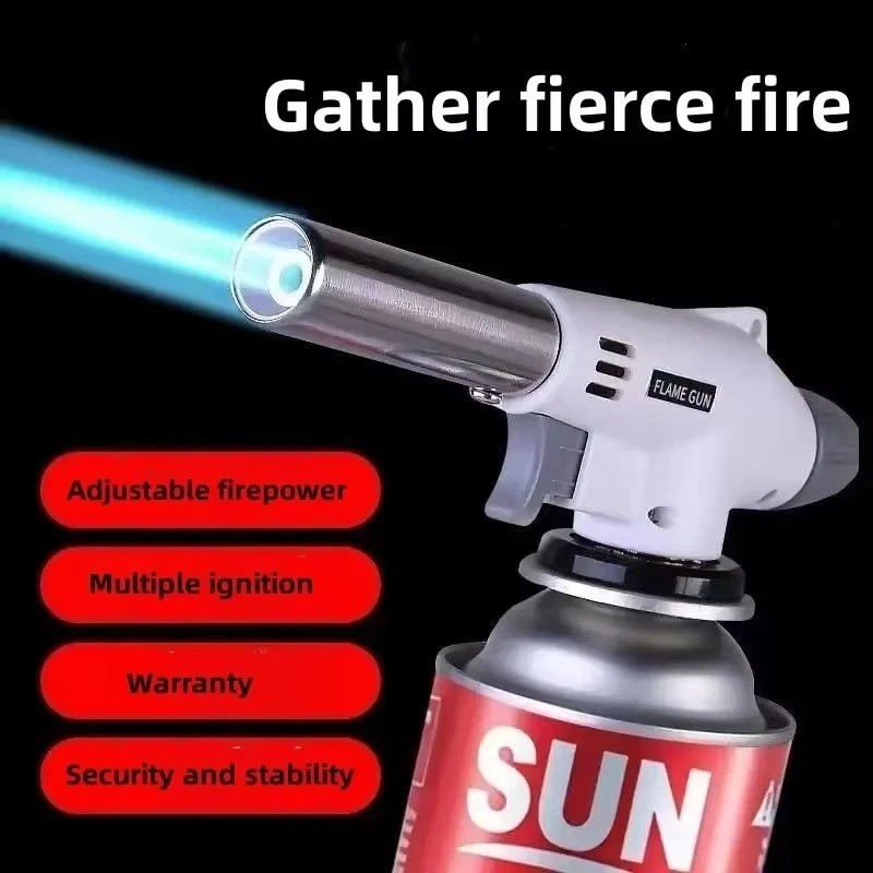 Outdoor Butane Gas Torch Burner Adjustable Flame for Camping Cooking BBQ Baking gallery