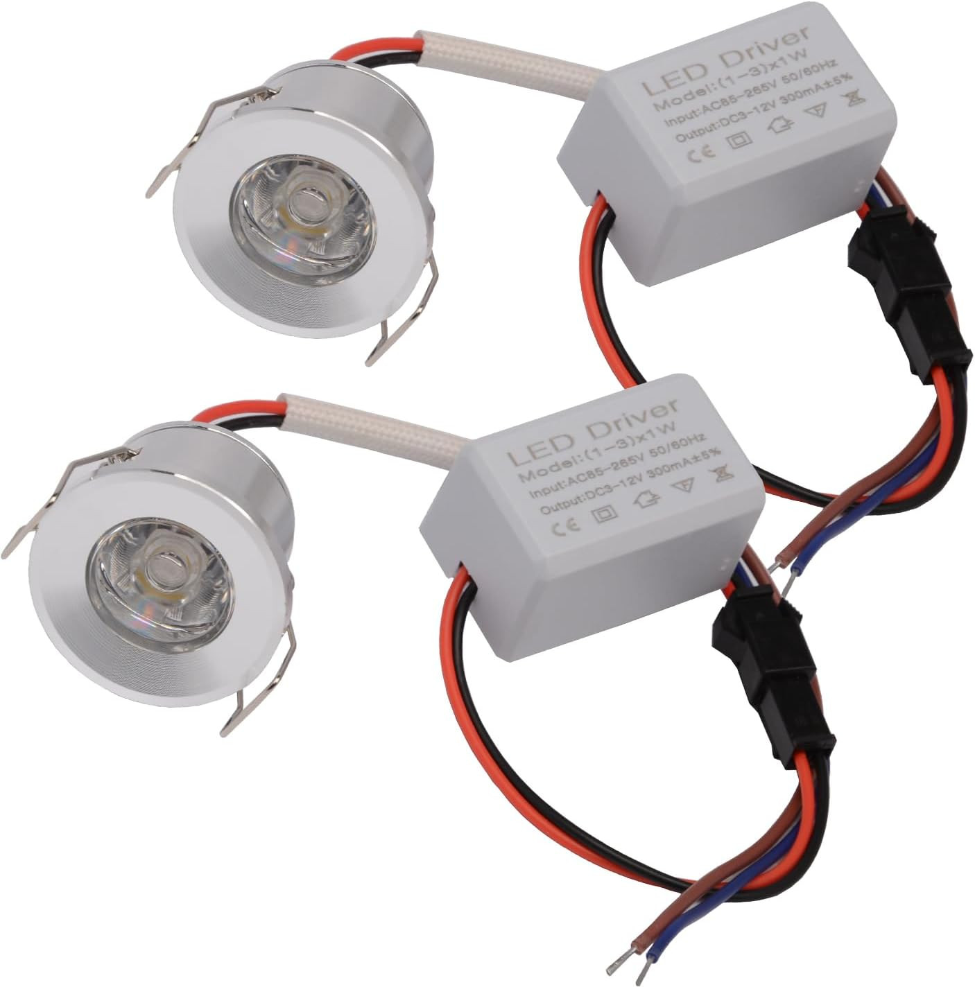 2Pack 1W Mini Spotlights Recessed Ceiling Showcase Display Under-Cabinet gallery