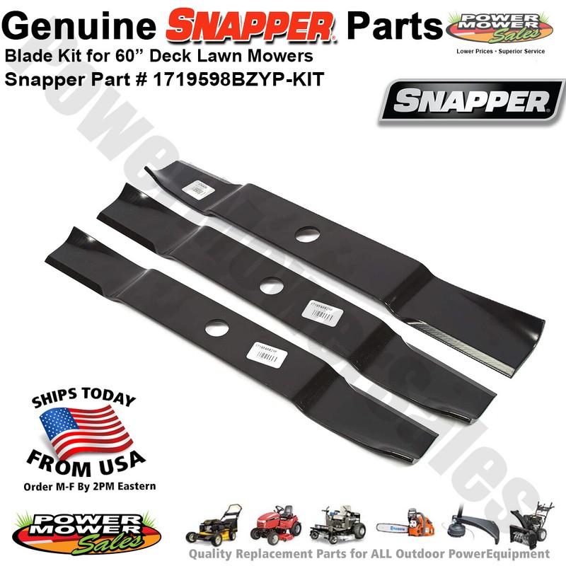 Snapper Blade Kit for 60” Deck Lawn Mowers / 2690142 / 1719598BZYP 1719599ASM gallery