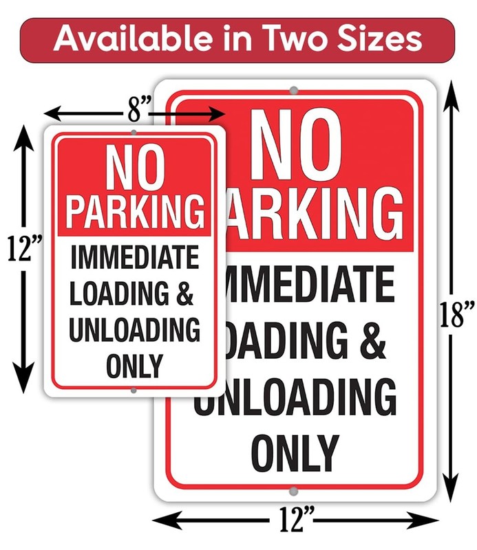 No Parking Loading & Unloading Metal Sign Business Drop Off Zone Wall Decor gallery