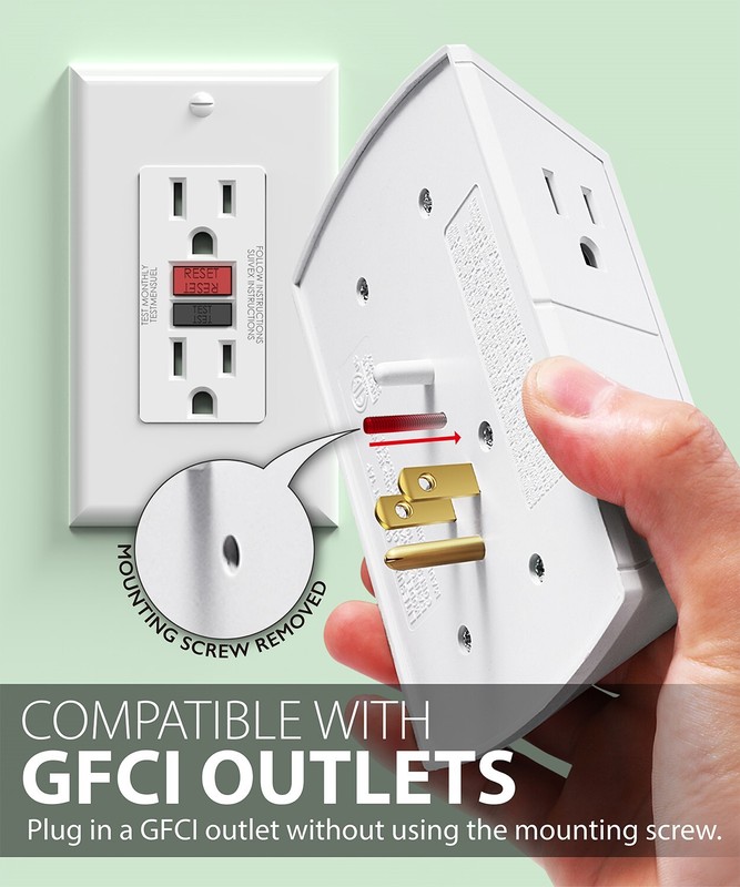 6 Outlet Grounded Multi Plug Extender Wall Tap Adapter for Travel Cruise Ship gallery