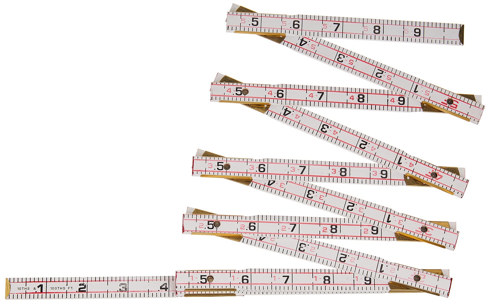 Crescent 5/8" X 6' Red End® Engineer's Scale Wood Rule - 1066DN , White gallery