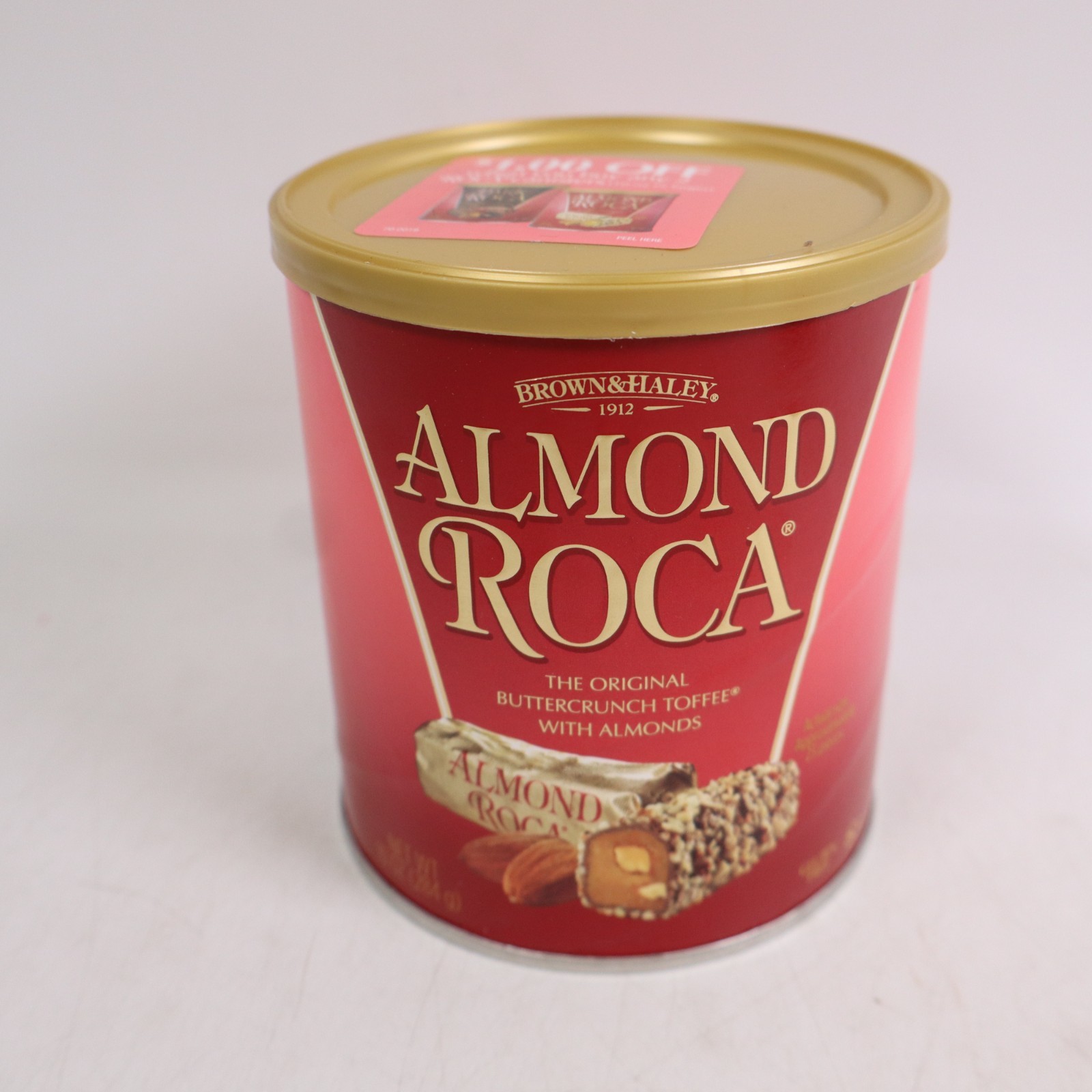 2 PACK Almond Roca 10oz Chocolate Candy Canister Buttercrunch Toffee BB 02/2027 gallery