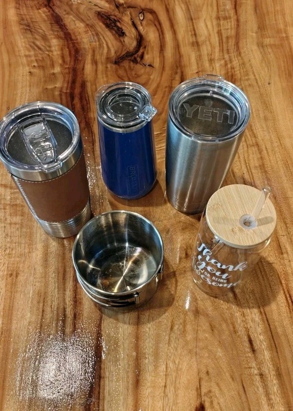 Assorted Cups Mugs Yeti Brumate Camping Wine Beer Stainless Steel Glass Lot of 5 gallery