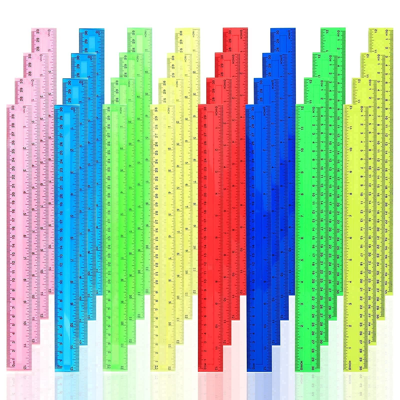 LYDTICK 64 Pack Rulers 12 Inch in Bulk Plastic Rulers for Kids Back to School... gallery