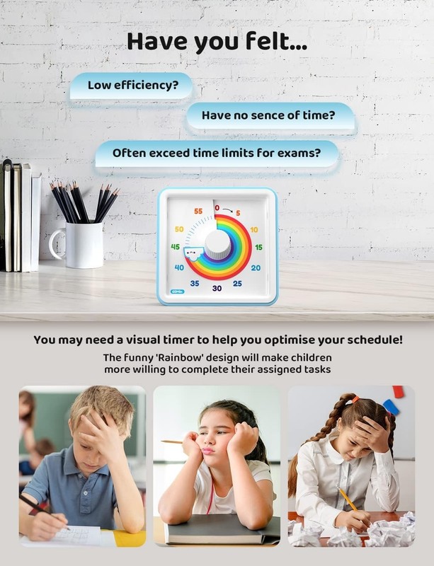 Kids Visual Timer 60 Minute Rainbow Countdown Timer Silent Office Kitchen gallery