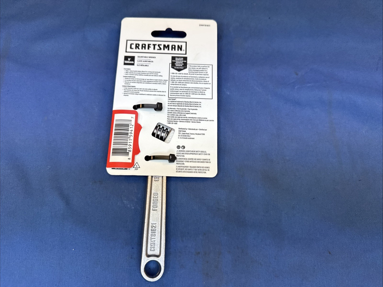 New Craftsman Adjustable Wrench 15/16" Jaw Capacity 6" Length CMMT81621 gallery