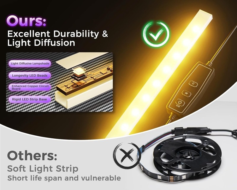 Reversible L-Shaped Computer Desk Gaming Desk with LED Lights and Power Outlets gallery