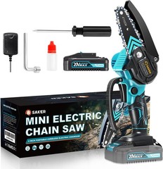 Saker Mini Electric Chainsaw 4″ Portable Cordless Handheld High Efficiency E-1