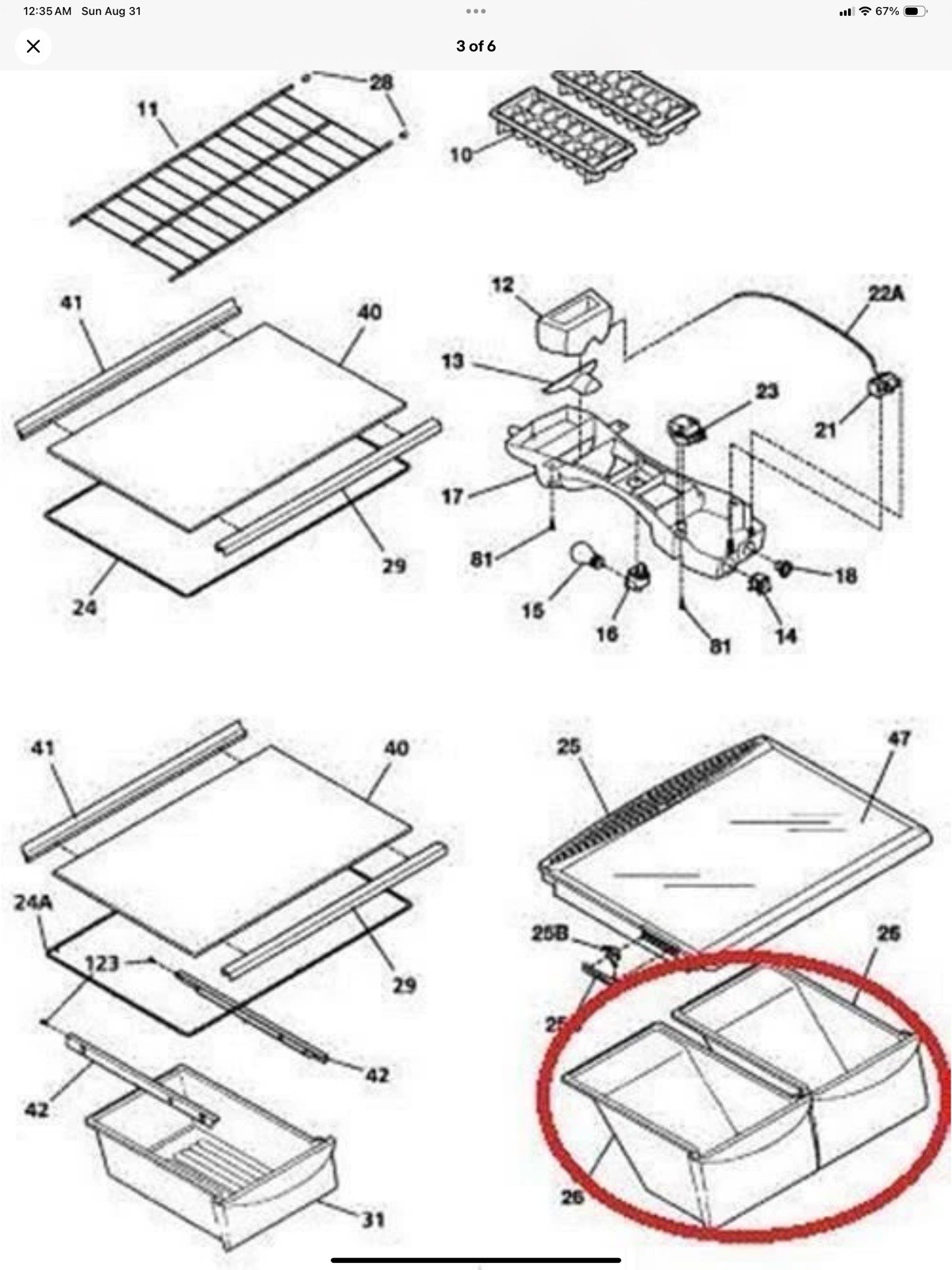 Crisper Drawer Compatible Frigidaire Refrigerator 240337103 PS429854 2396X2 gallery