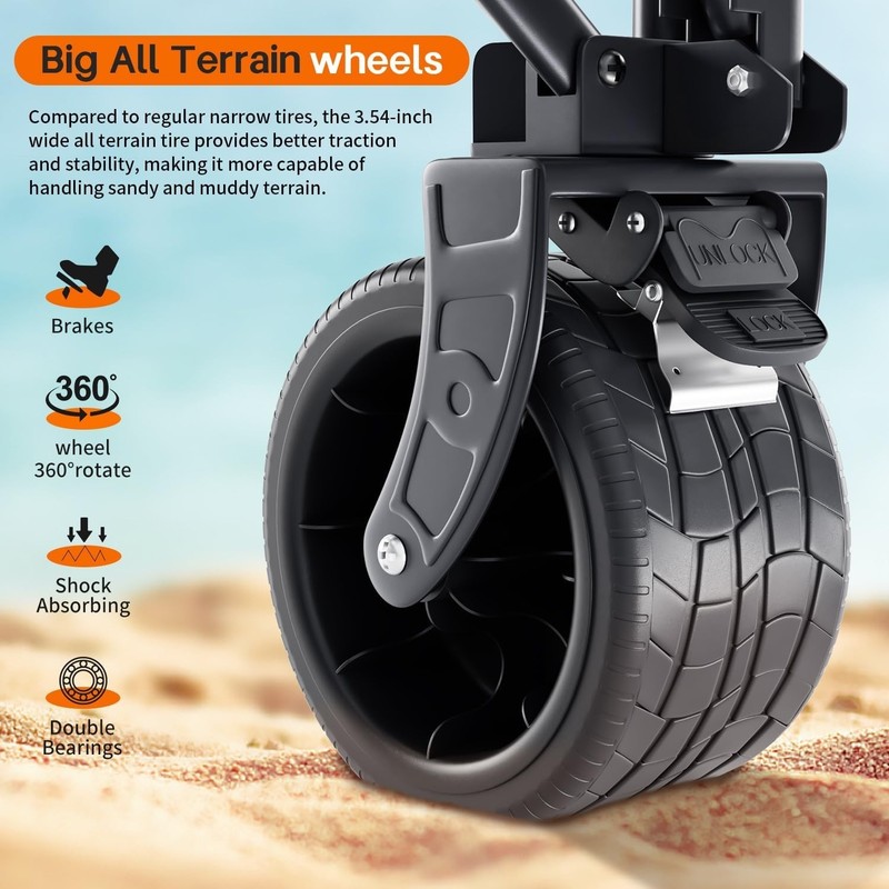 Wagons Carts Foldable,Wagon with Table Top,Beach Wagon with Big Wheels for Sand, gallery