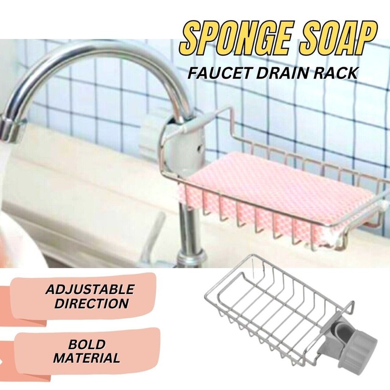 Drain Rack Storage Holder Shelf-Kitchen Sink Faucet Sponge Soap Cloth US TIKA gallery