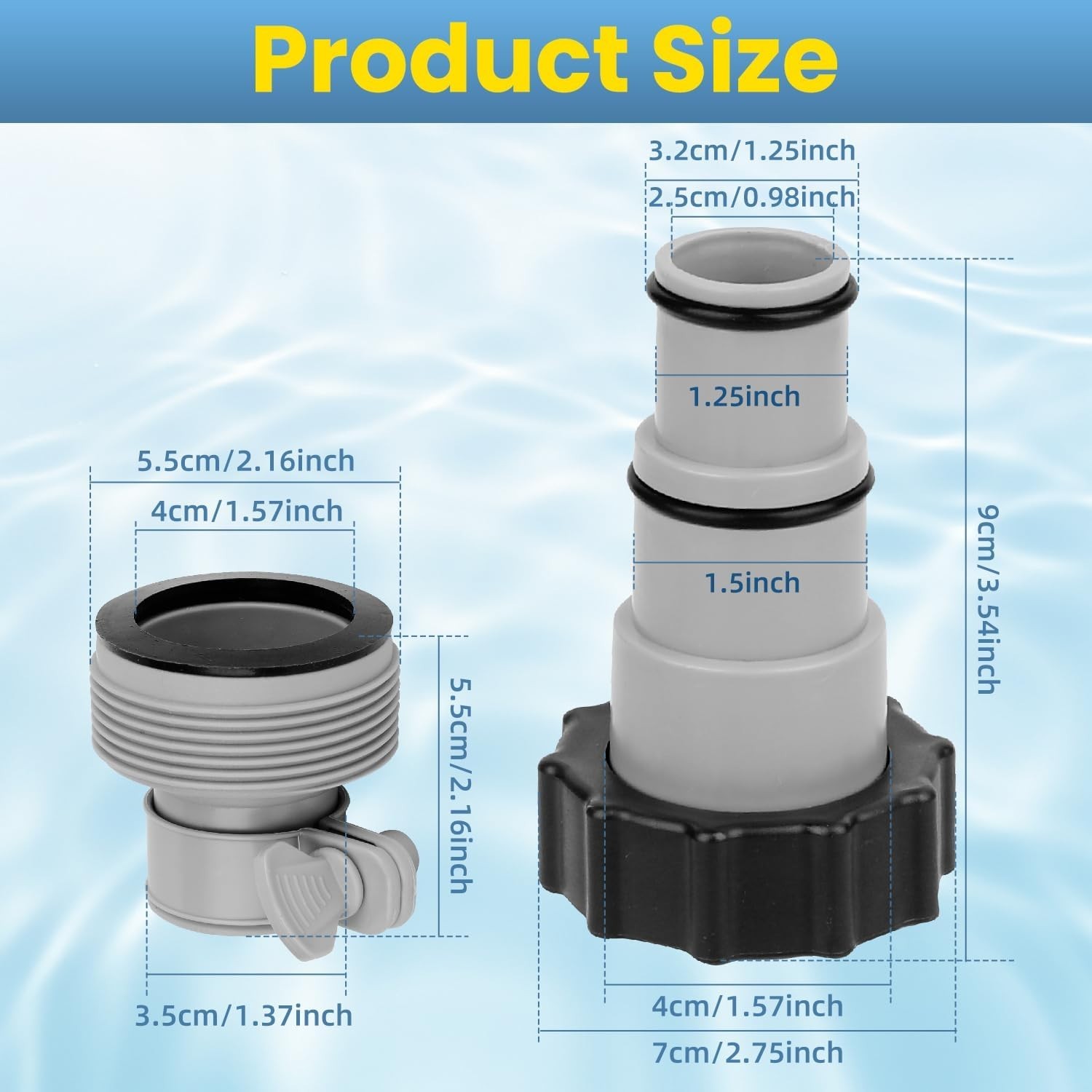 Pool Hose Adapter Type A/B for Intex, Pool Pump Hose Adapter with Clamps Gaskets gallery