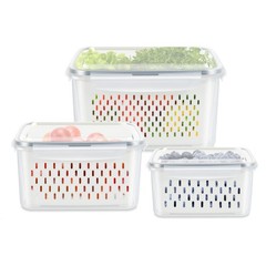 3 Pack Fruit Storage Containers for Fridge, Produce Saver Vegetable Container…