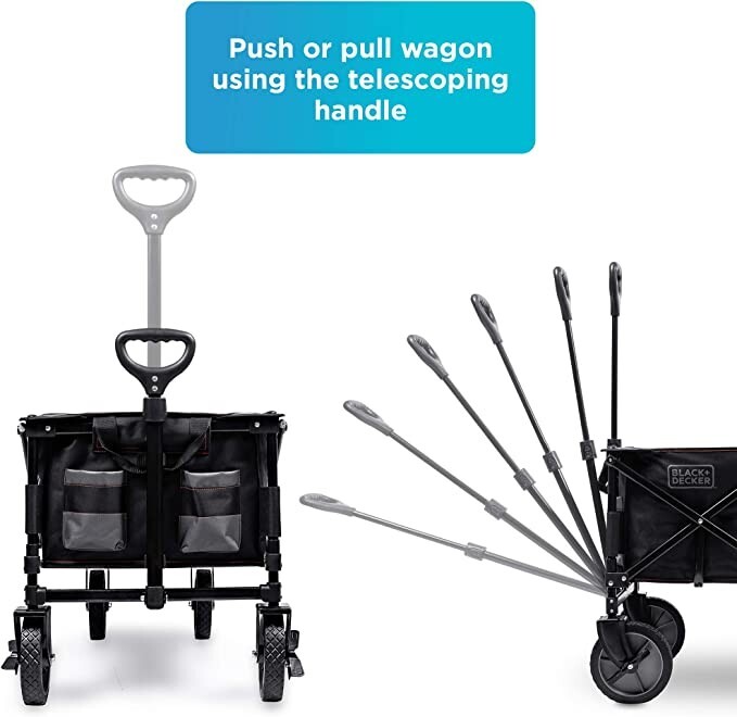 BLACK+DECKER Utility Wagon, Folding Or Collapsible, Black - BDSTCTBK01 gallery